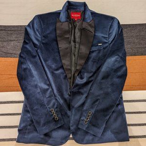 GUESS Blue Velvet Blazer Smkoing Jacket